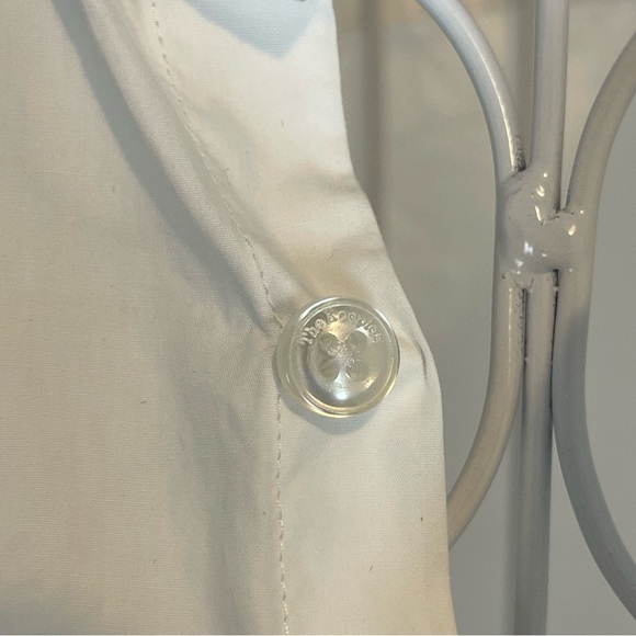 The Kooples white shirt button up mock black neck fitted cotton size S - Picture 4 of 9